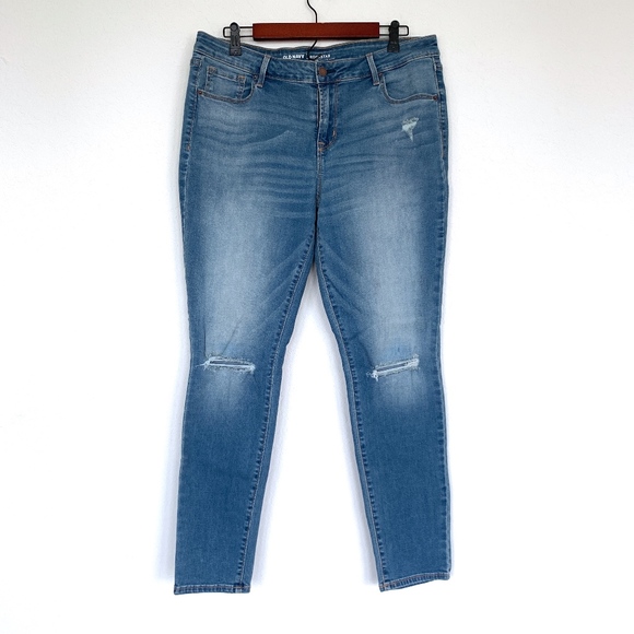 Old Navy Denim - Old Navy Rockstar Jeans Blue Mid Rise Distressed